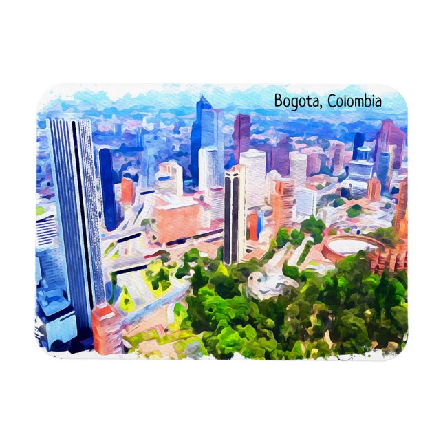 Ímã Belo Bogota Colômbia Cidade Panorama (Horizontal)