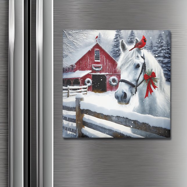 Imã Belo Cavalo de Férias com Cardeal (Criador carregado)