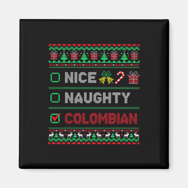 Imã Belo Checklist de Natal colombiano colombiano (Frente)