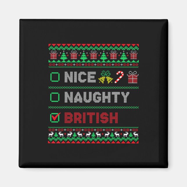 Imã Belo Checklist para o Natal britânico (Frente)