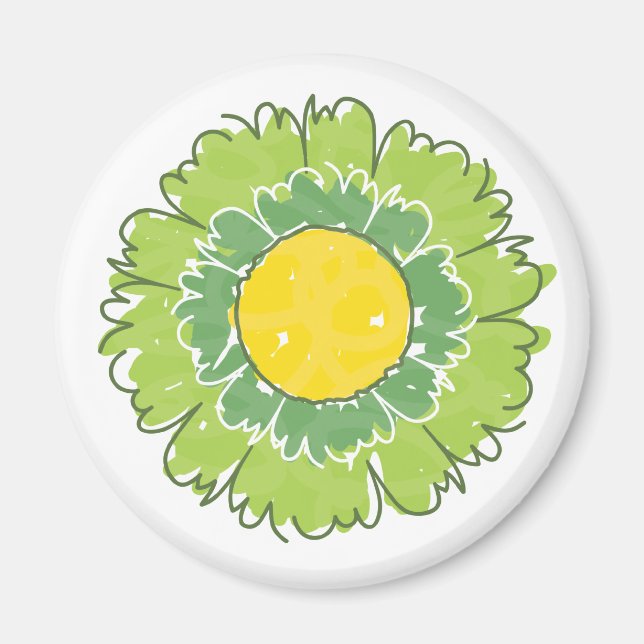 Imã Belo Magneto de Flor - Verde (Frente)