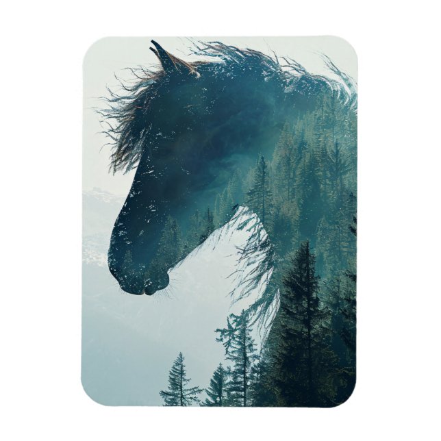 Ímã Belo Magneto de Paisagem de Cavalos (Vertical)