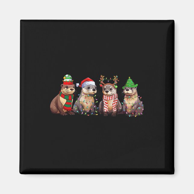 Imã Belo Natal Pajama Diversão Xmas Luz Animal (Frente)