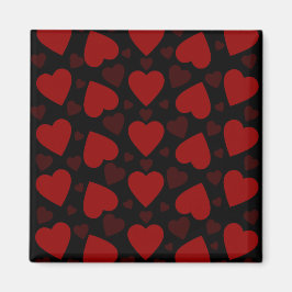 Imã Belo padrão cardíaco vermelho em preto