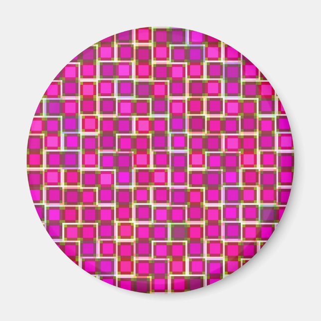 Imã Belo padrão de Azulejo Abstrato a rosa (Frente)