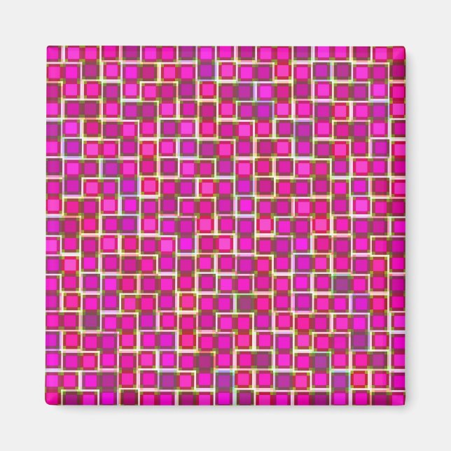 Imã Belo padrão de Azulejo Abstrato a rosa (Frente)