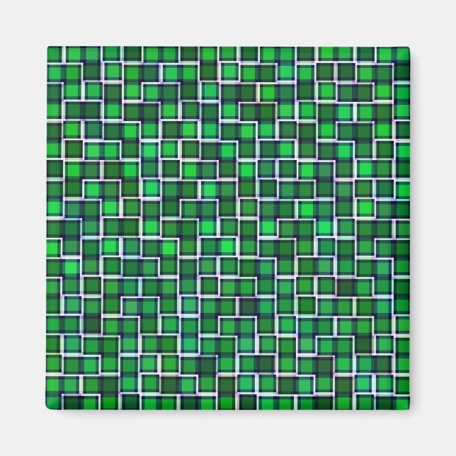 Imã Belo padrão de Azulejo Abstrato em verde (Frente)
