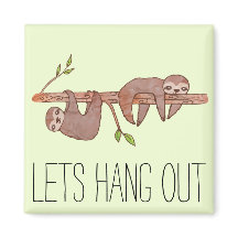 Belo par de preguiças-bebês em um galho de árvore