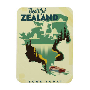 Ímã Belo Poster de viagens da Zelândia