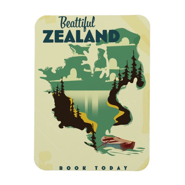 Ímã Belo Poster de viagens da Zelândia (Vertical)