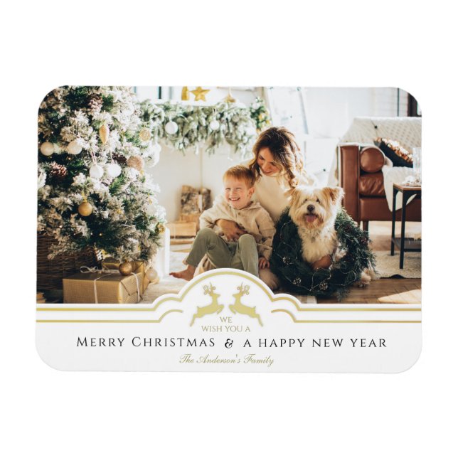 Ímã Belo Quadro de Natal Personalizado Holid de Foto (Horizontal)