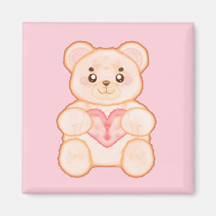 Imã Belo Urso Dia de os namorados Com Coração Vermelho