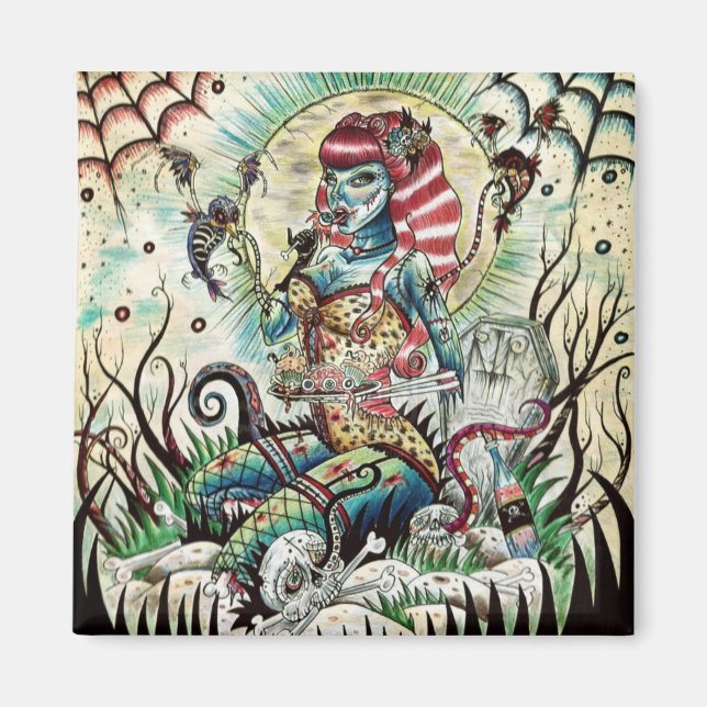 Imã Belo Zombie pega o íman feminino. (Frente)