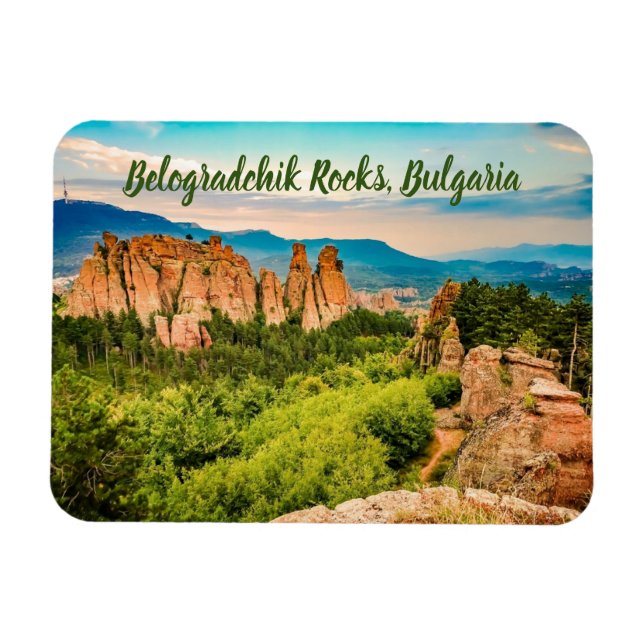 Ímã Belogradchik Rocks Bulgária estilizou (Horizontal)