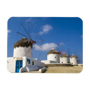 Ímã Belos moinhos de vento na ilha de Mykonos,