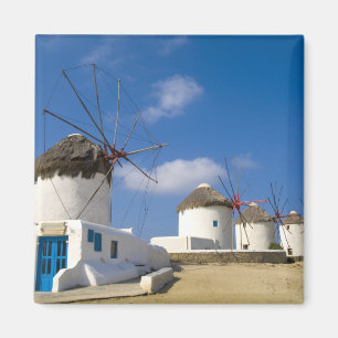 Imã Belos moinhos de vento na ilha de Mykonos,