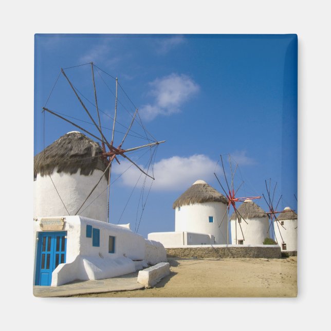 Imã Belos moinhos de vento na ilha de Mykonos, (Frente)