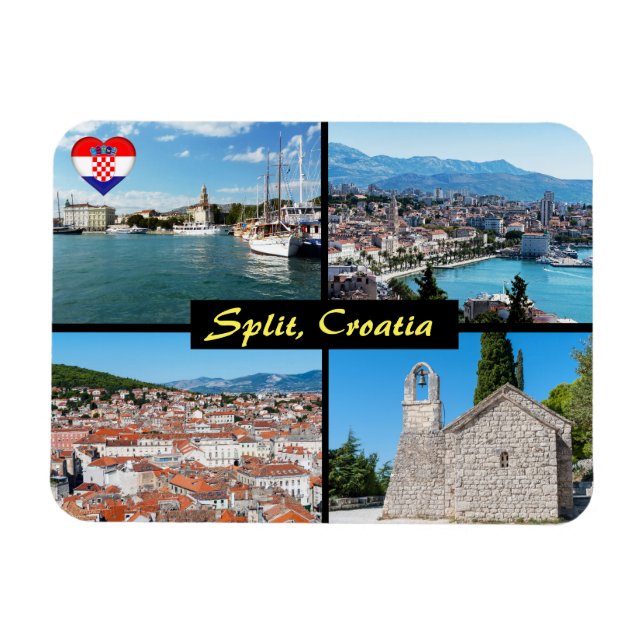 Ímã Belos Pontos Turísticos de Split - Croácia, Europa (Horizontal)