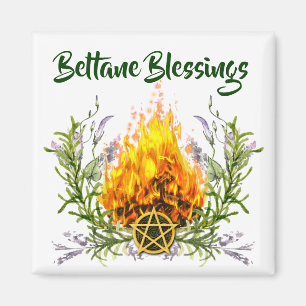 Imã Beltane Abençoa Fogo Floral Wicca