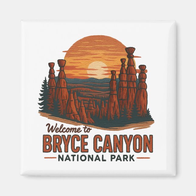 Imã Bem-vindo à Embroiderme Bryce Canyon Nacional EUA (Frente)
