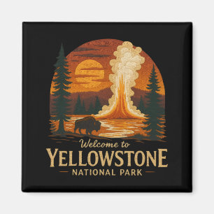 Imã Bem-vindo à Embroiderme Yellowstone Nacional EUA