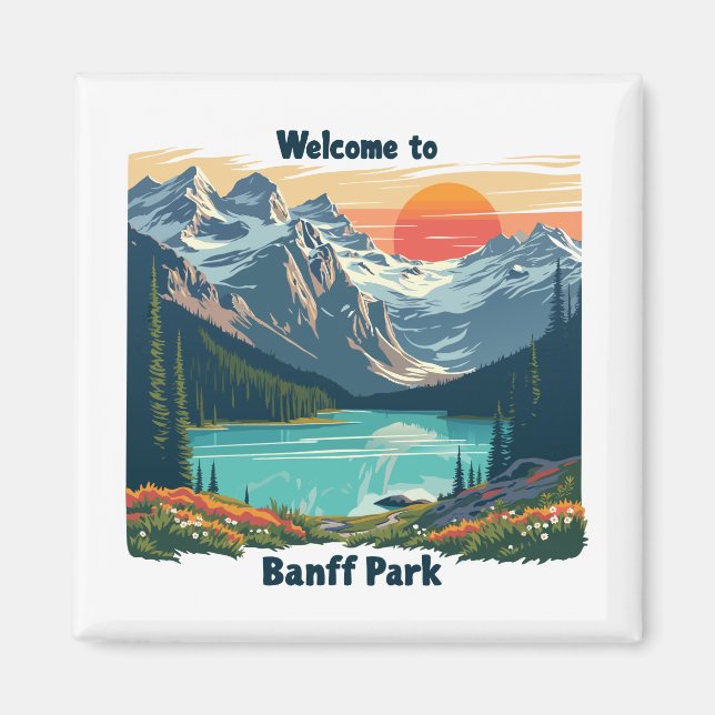 Imã Bem-vindo ao Banff National Canadian Park (Frente)