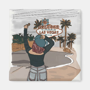 Imã Bem-vindo ao cheque de Lasvegas no local.