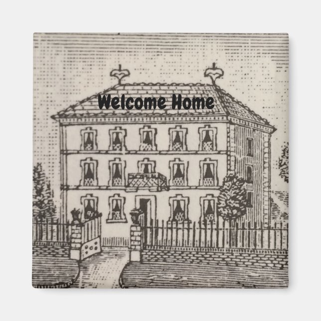 Imã Bem-vindo ao Home Vintage House Comprador de Obrig (Frente)