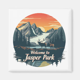Imã Bem-vindo ao Parque Nacional Canadiano Jasper