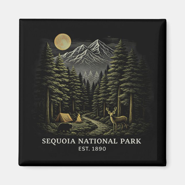 Imã Bem-vindo ao Parque Nacional Sequoia EUA (Frente)