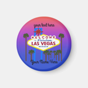 Imã Bem-vindo ao Sinal de Las Vegas 3 Round Magnet