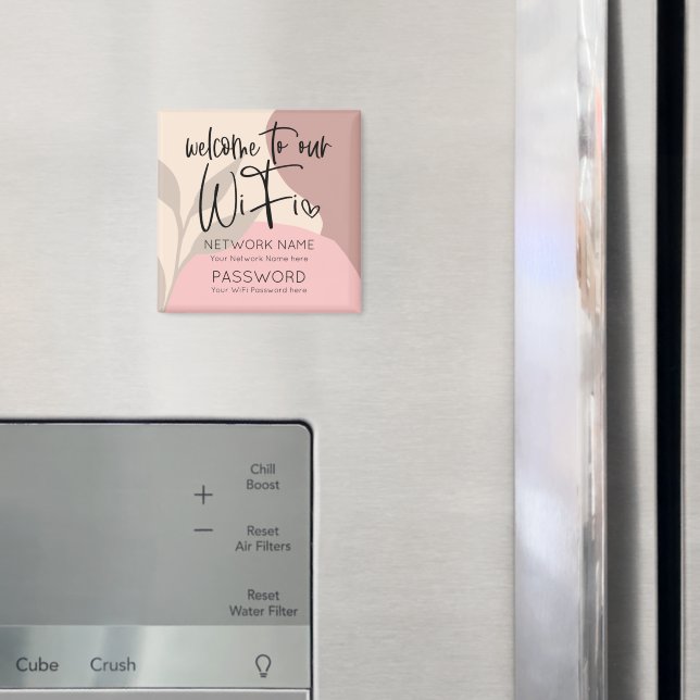 Imã Bem-vindo aos Detalhes do WiFi Folhas de Abstrato (In Situ (Fridge))