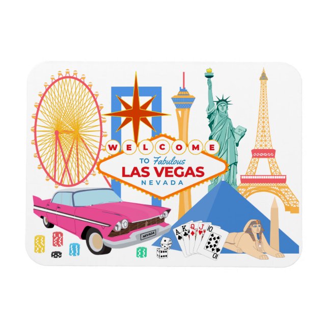 Ímã Bem-vindos à fabulosa cidade de Las Vegas (Horizontal)