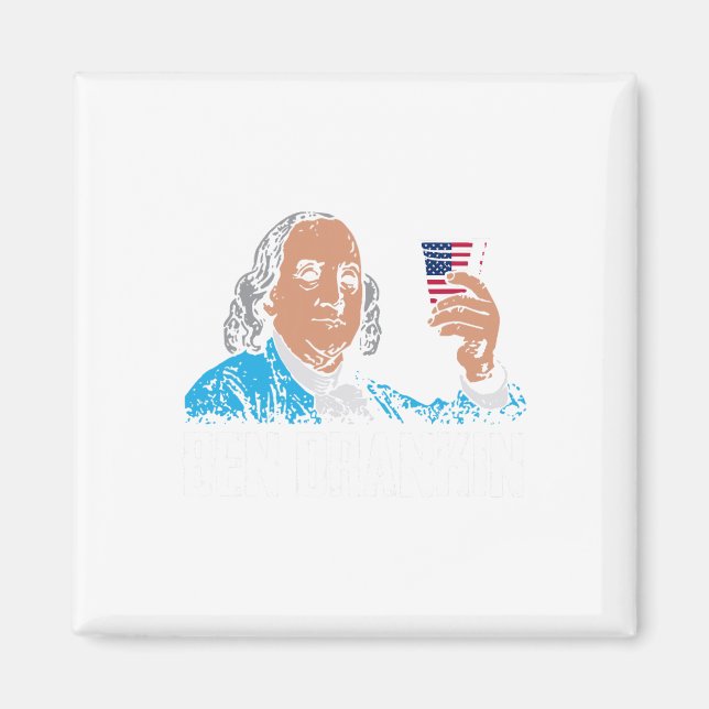Imã Ben Drankin 4 de Julho Benjamin Franklin Homens Mu (Frente)