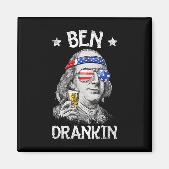 Imã Ben Drankin 4 De Julho Benjamin Franklin Men Amer (Frente)