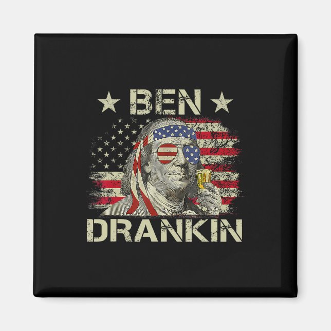Imã Ben Drankin Benjamin Franklin 4 De Julho Engraçado (Frente)