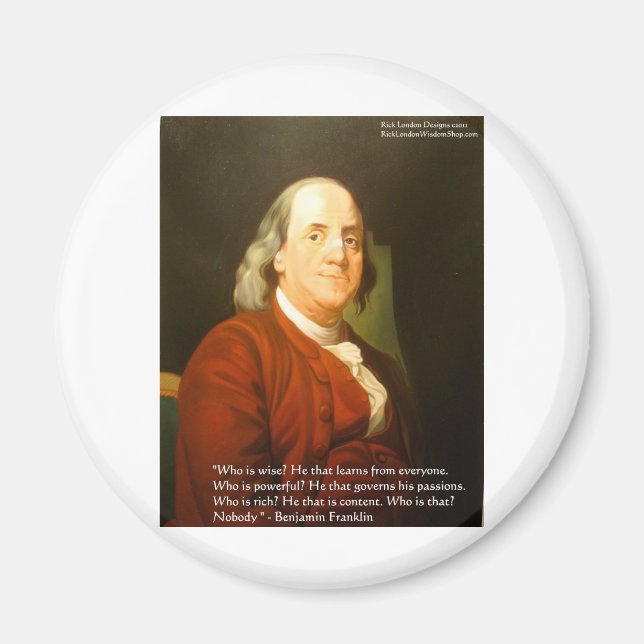 Imã Ben Franklin (O que é Sábio) Citações Presentes &  (Frente)