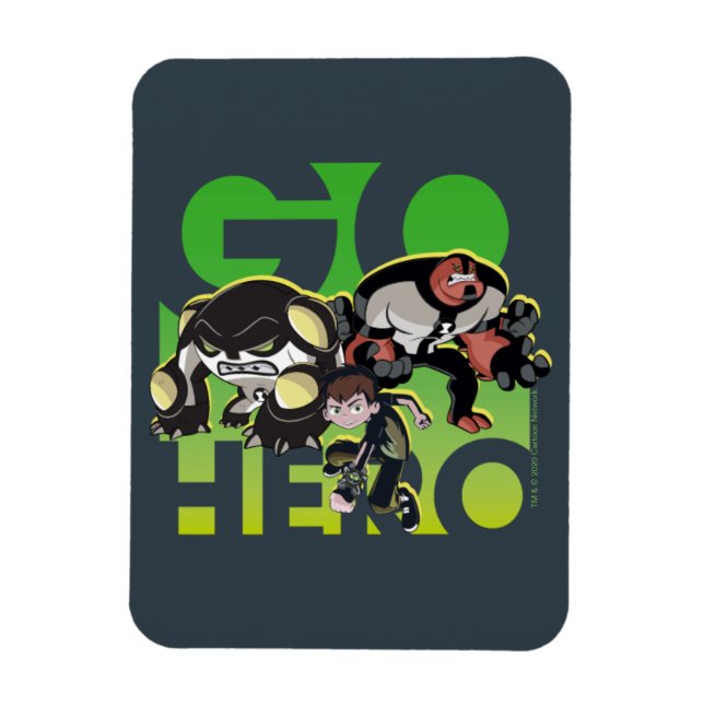 Ímã Ben Tennyson, Cannonbolt e Quatro Braços - Ir Heró (Vertical)