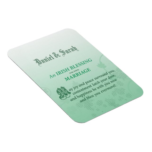 Ímã Bênção dos Parabéns de Casamento Irlandeses (Lado Direito)
