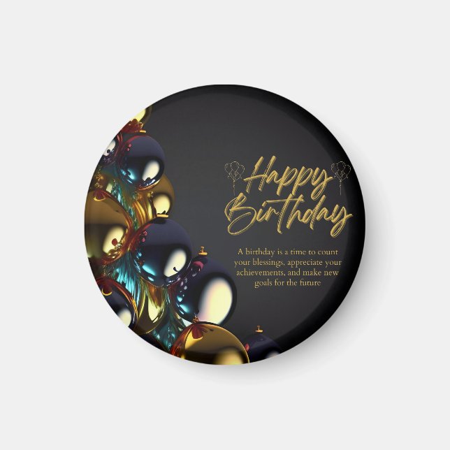 Imã Bênçãos de Aniversário Elegantes (Frente)
