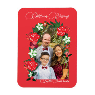Ímã Bênçãos de Natal Floral