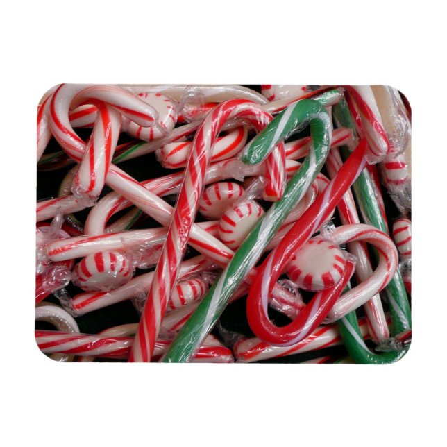 Ímã Bengalas e Peppermints Natal Feriado (Horizontal)