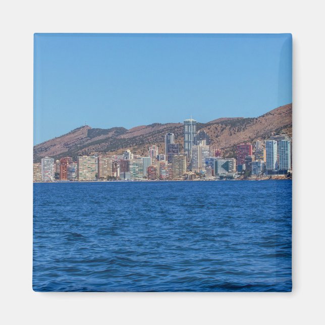 Imã Benidorm, mar de Espanha e cidade (Frente)
