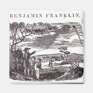 Imã Benjamin Franklin conduz sua experiência do