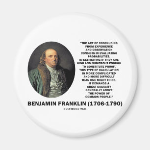 Imã Benjamin Franklin que avalia citações das