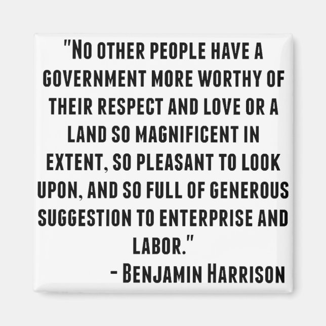 Imã Benjamin Harrison Quote (Frente)