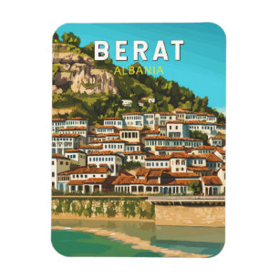 Ímã Berat Albânia Viagem Arte Vintage