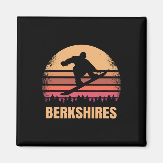 Imã Berkshires Machusets Snowboard no exterior Mães do (Frente)