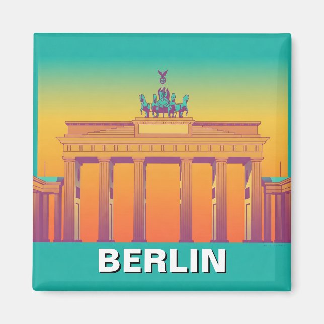 Imã Berlim Alemanha Brandenburg Gate abstrato Viagem (Frente)