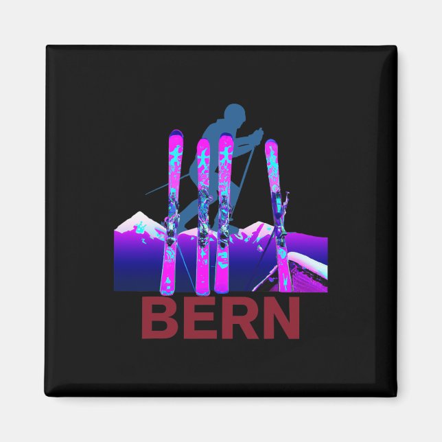 Imã Bern Skiing e Snowboard Retro 90s Bern Ski (Frente)